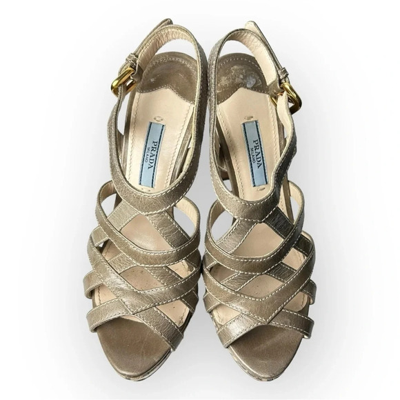 Prada Leather Slingback Pump with Wooden Detail  36 - Picture 6 of 12
